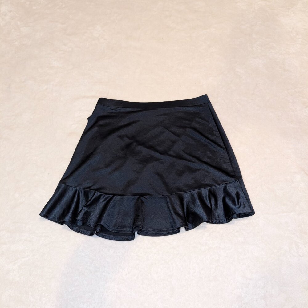 Express Ruffled Navy Mini Skirt - Picture 6 of 7